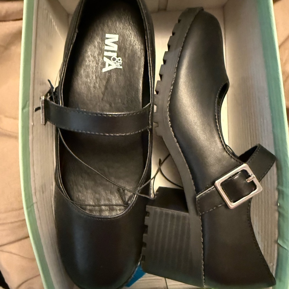 MIA Black Mary Jane Platform Shoes